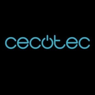 Logotipo de Cecotec en fondo negro.