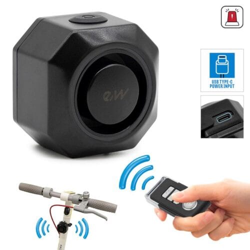 Alarma antirrobo para bicicleta con control remoto.