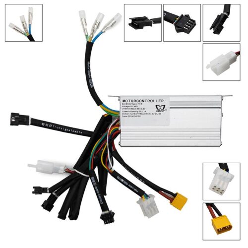 Controlador de motor con cables y conectores.