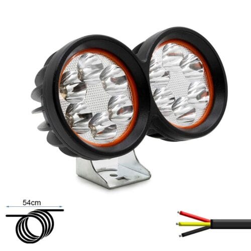 Focos LED redondos con soporte y cableado